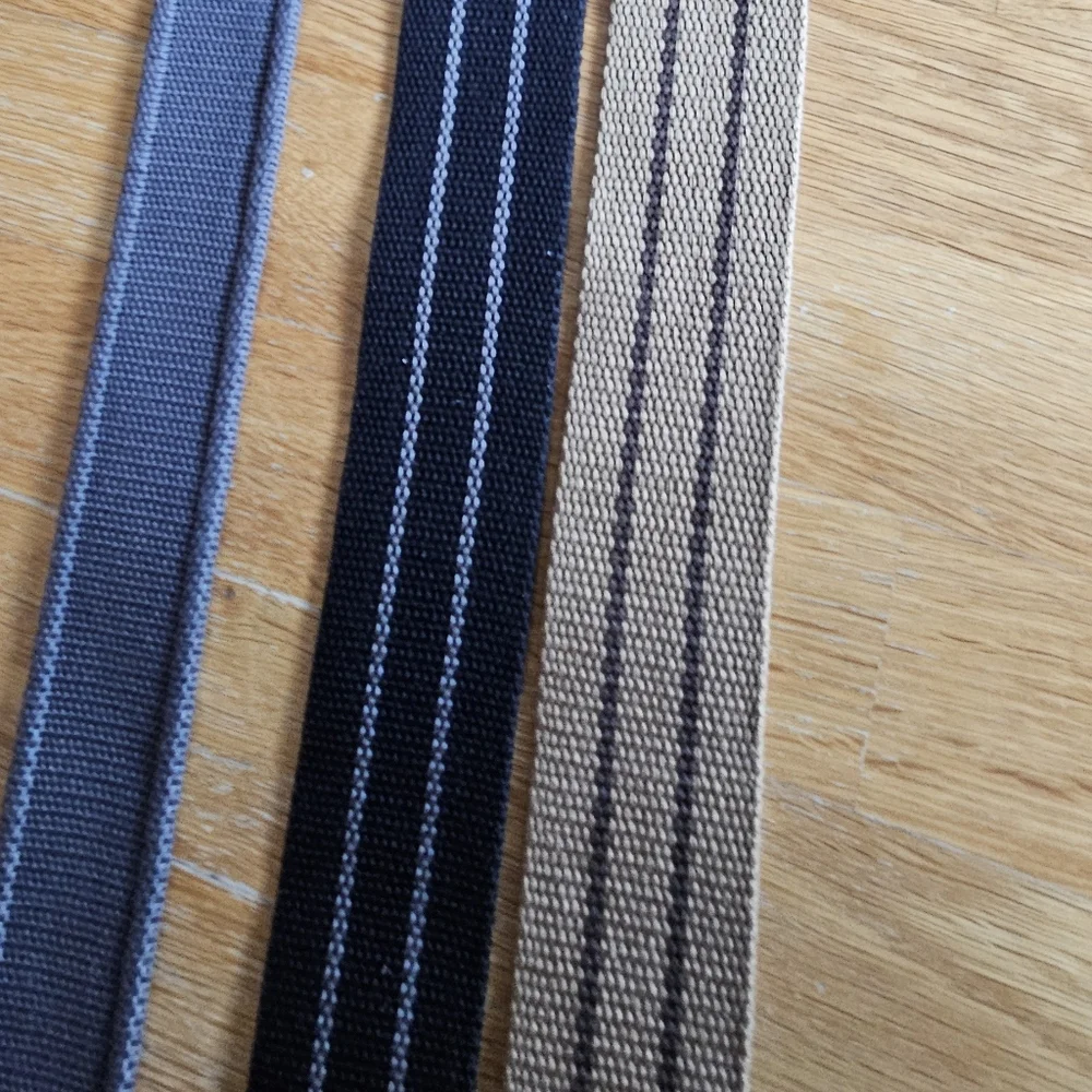 Lot of 3 Canvas D-Ring Web Belts Size 40 Gray Black Khaki Casual Military Style